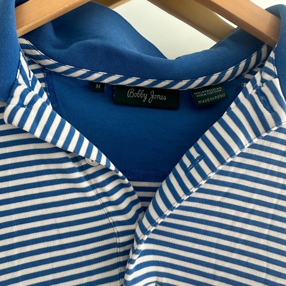 Bobby Jones Signature 100% Mercerized Cotton Robson Stripe Polo Shirt - Picture 3 of 7
